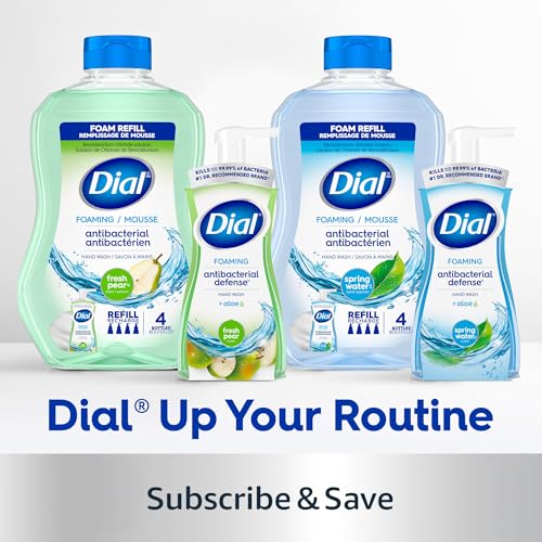 Dial Antibacterial Defense Foaming Hand Soap + Aloe, Spring Water Scent, 52 Fl Oz Hand Soap Refill - FENGGESTORE20