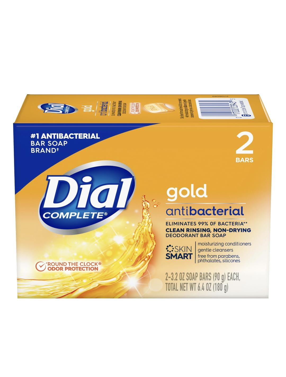 Dial Gold Antibacterial Deodorant Soap, 2 Pack, Total Net Wt 6.4 oz - FENGGESTORE20