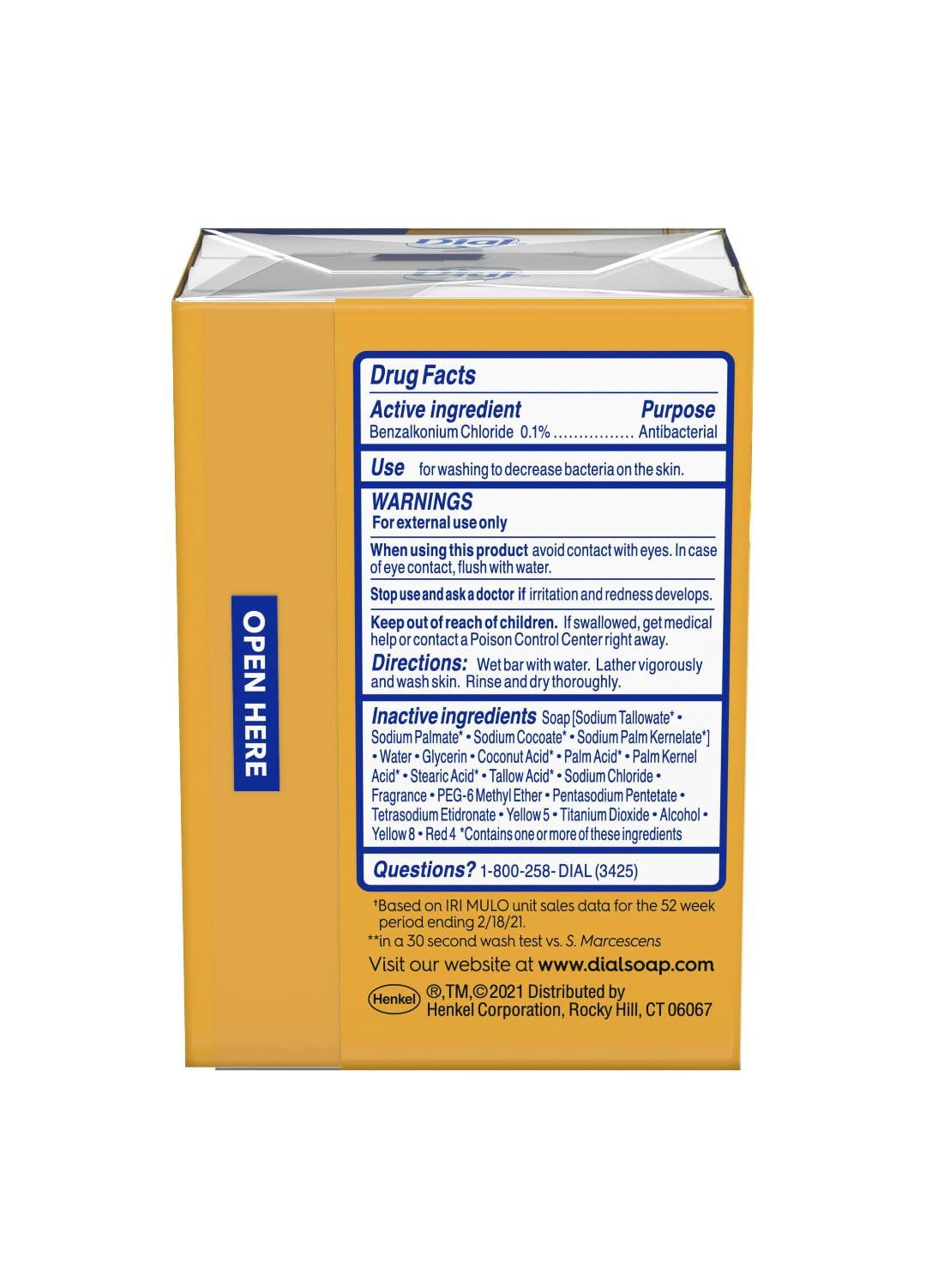 Dial Gold Antibacterial Deodorant Soap, 2 Pack, Total Net Wt 6.4 oz - FENGGESTORE20