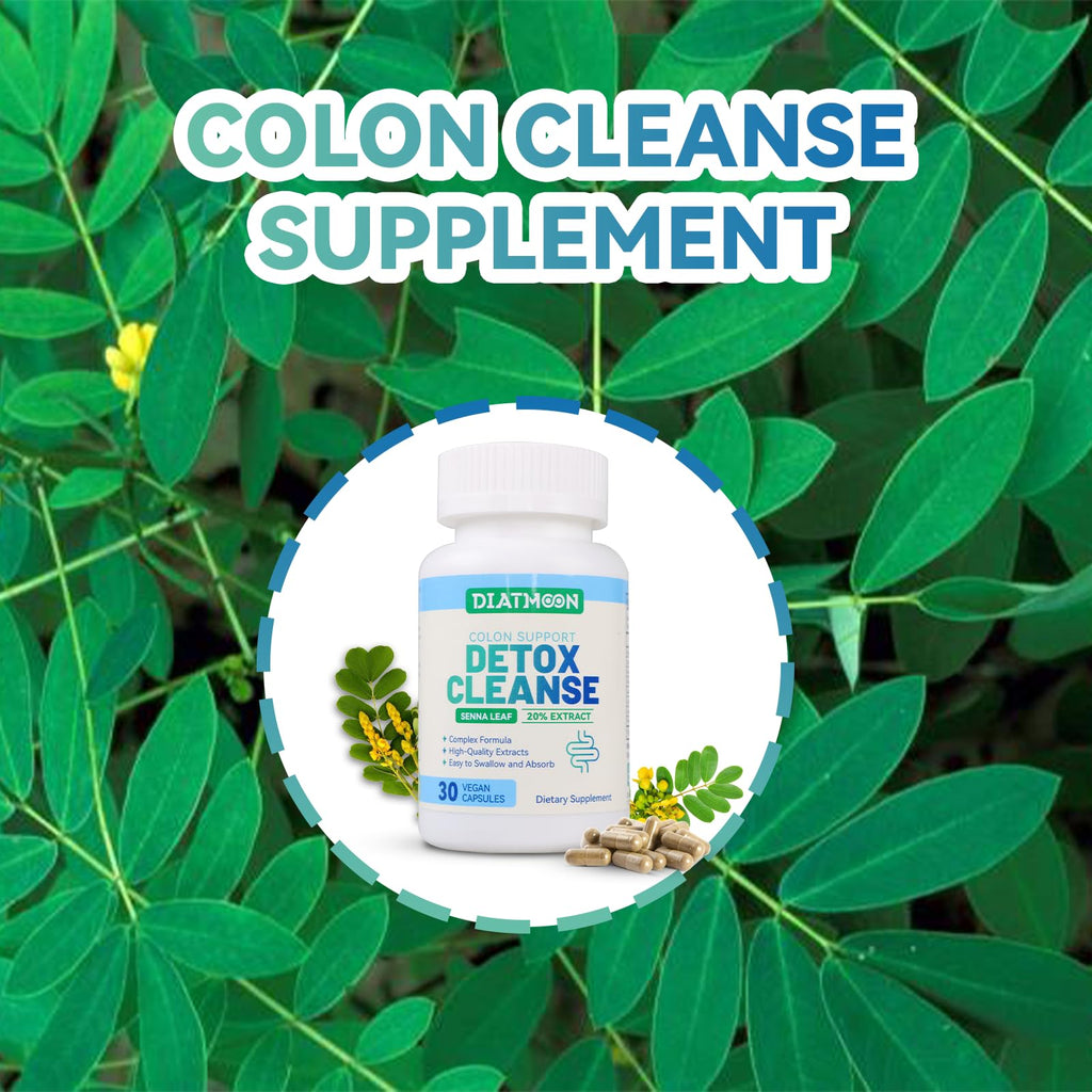 DIATMOON Gut Cleanse Capsules, Gut and Colon Support, Detox & Cleanse, for 15 Days, Non-GMOs, Non-Gluten, Vegan, Colon Cleanse Supplement, 30 Count - FENGGESTORE20