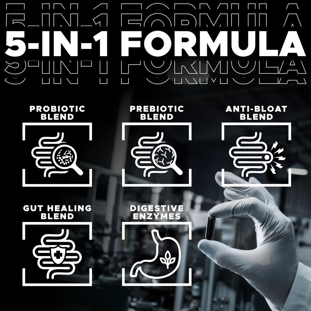 DIGESTIVAL 5-in-1 Gut Health Formula: Probiotics, Prebiotics, Enzymes, Gut Healing & Bloat Relief with 53 Ingredients, 60 Billion CFU, and Advanced Support for IBS, - FENGGESTORE20