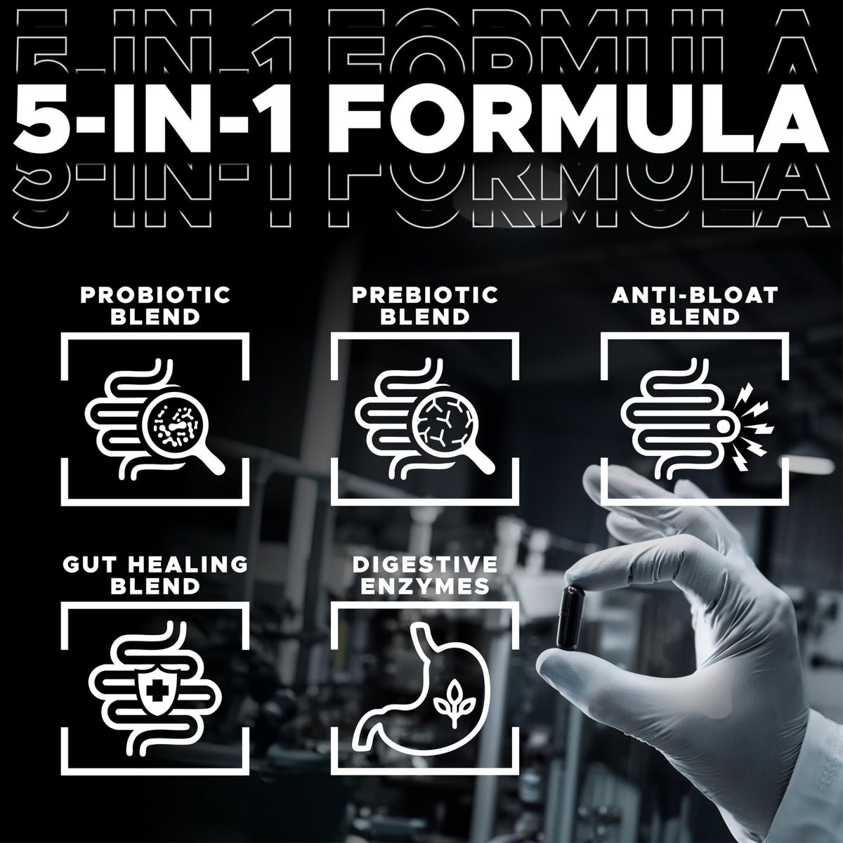 DIGESTIVAL 5-in-1 Gut Health Formula: Probiotics, Prebiotics, Enzymes, Gut Healing & Bloat Relief with 53 Ingredients, 60 Billion CFU, and Advanced Support for IBS, - FENGGESTORE20