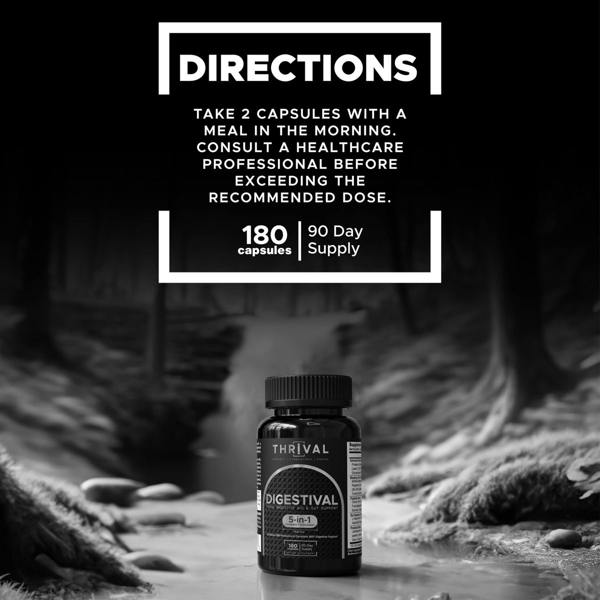 DIGESTIVAL 5-in-1 Gut Health Formula: Probiotics, Prebiotics, Enzymes, Gut Healing & Bloat Relief with 53 Ingredients, 60 Billion CFU, and Advanced Support for IBS, - FENGGESTORE20