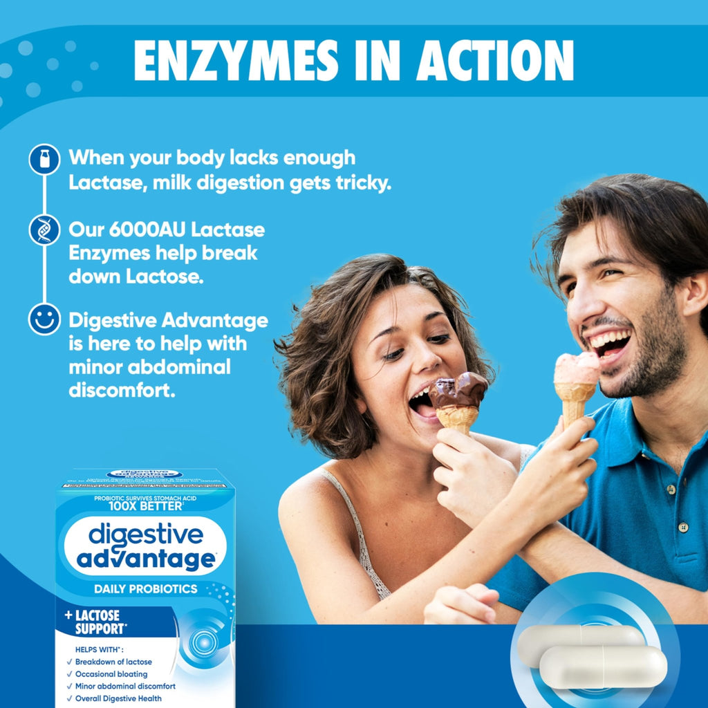 Digestive Advantage Lactose Defense Capsules (96 Count In A Box), Helps Breaks Down Lactose and Defend Against Digestive Upset - FENGGESTORE20