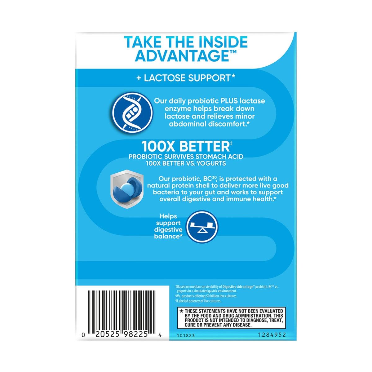 Digestive Advantage Lactose Defense Capsules (96 Count In A Box), Helps Breaks Down Lactose and Defend Against Digestive Upset - FENGGESTORE20