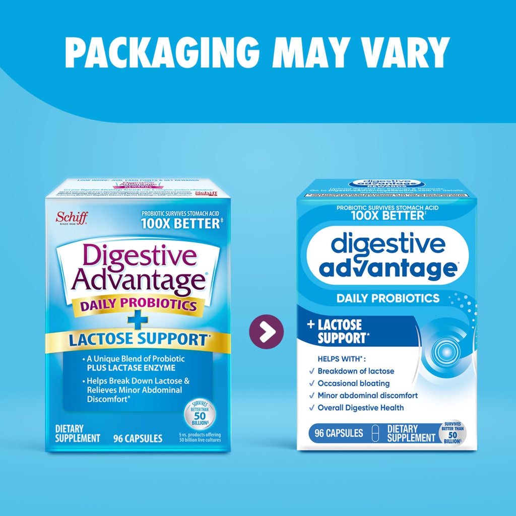 Digestive Advantage Lactose Defense Capsules (96 Count In A Box), Helps Breaks Down Lactose and Defend Against Digestive Upset - FENGGESTORE20