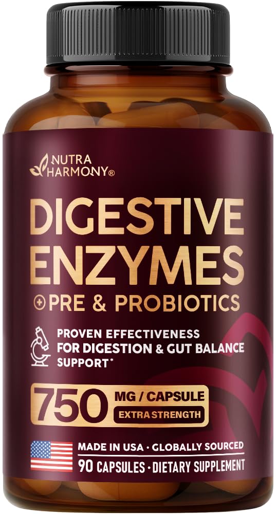 Digestive Enzymes for Women - Multi Digestive Enzymes | Papaya | Bromelain | Probiotic & Prebiotics - Gut & Digestion Support, Bloating Relief - Vegan, Lab Tested - FENGGESTORE20