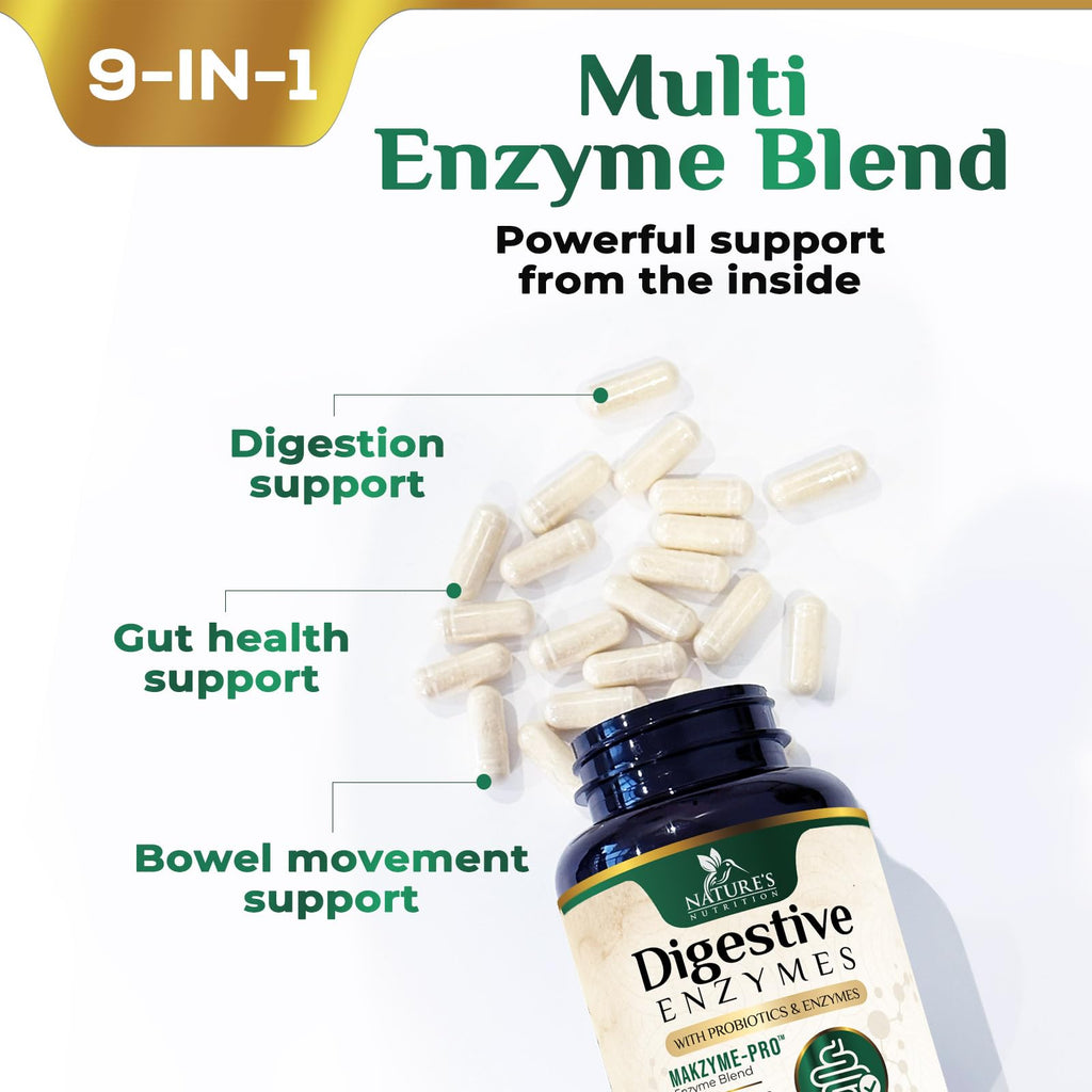 Digestive Enzymes - Super Digestive Multi Enzyme Complex for Bloating & Gut Health Support with Bromelain, Papain, Probiotics & Prebiotics - Digestion Health - FENGGESTORE20
