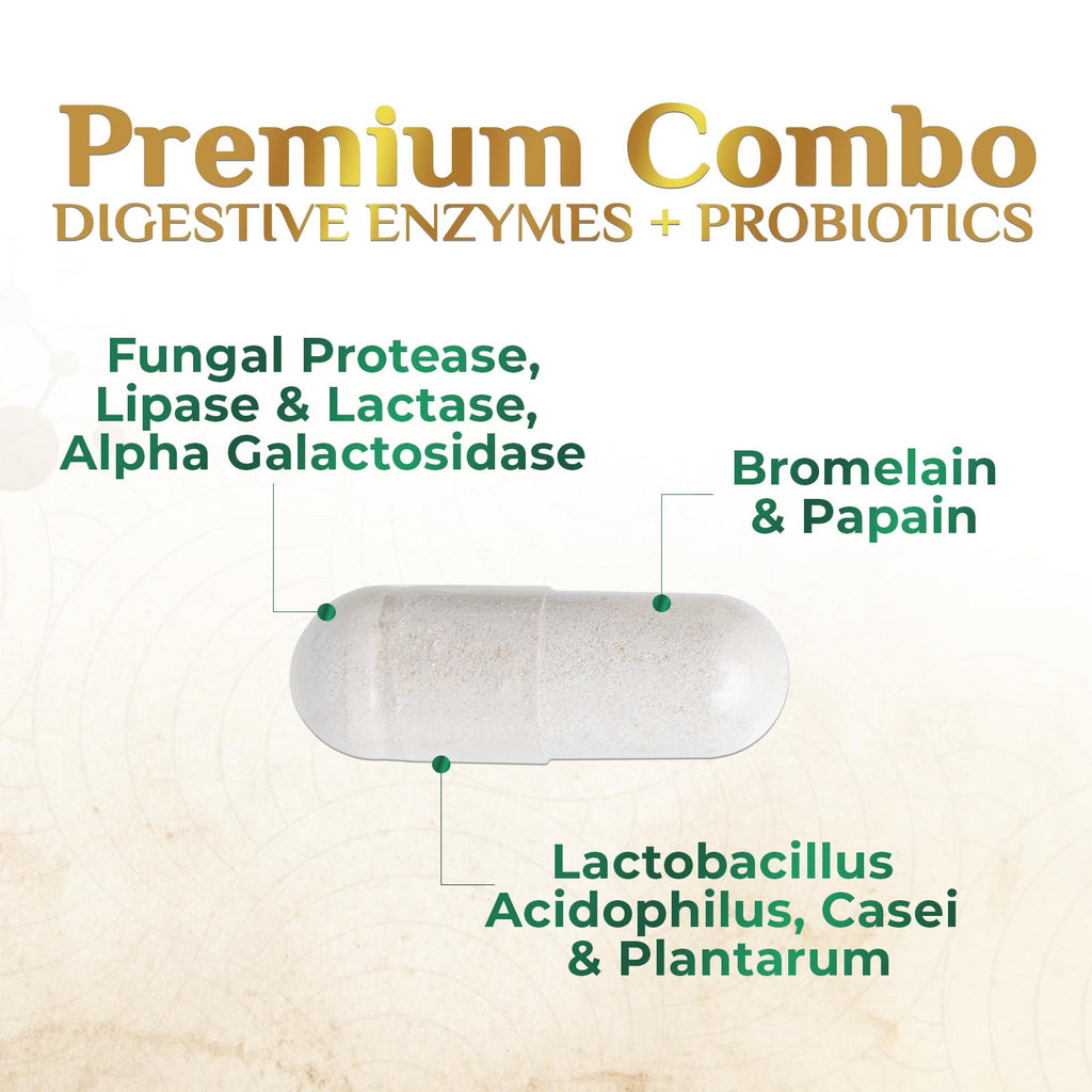 Digestive Enzymes - Super Digestive Multi Enzyme Complex for Bloating & Gut Health Support with Bromelain, Papain, Probiotics & Prebiotics - Digestion Health - FENGGESTORE20