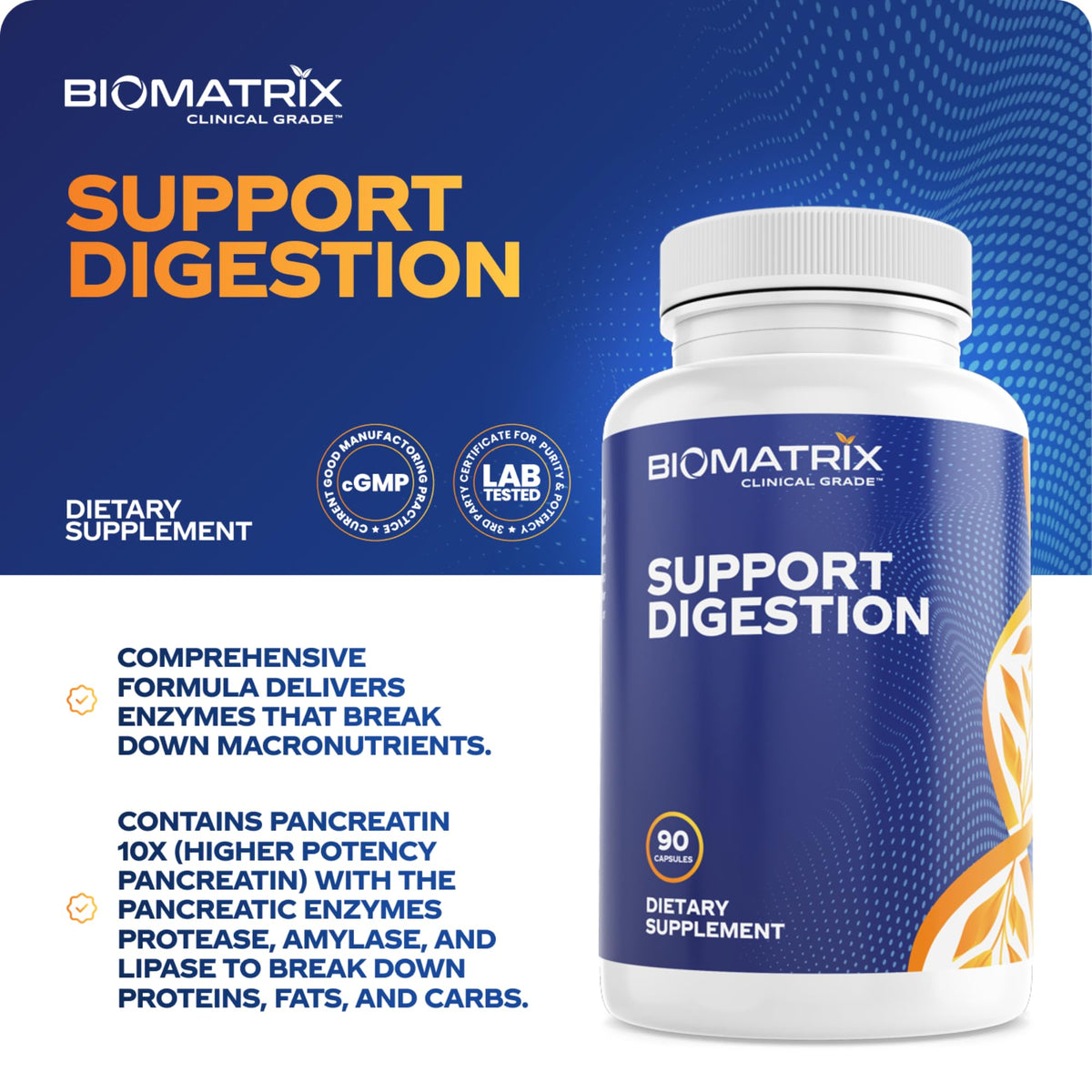 Digestive Enzymes Supplement (90 Capsules) Support Digestion - with Purified Bile, Pancreatin, Plant Enzymes, Ox Bile, Betaine HCL - FENGGESTORE20