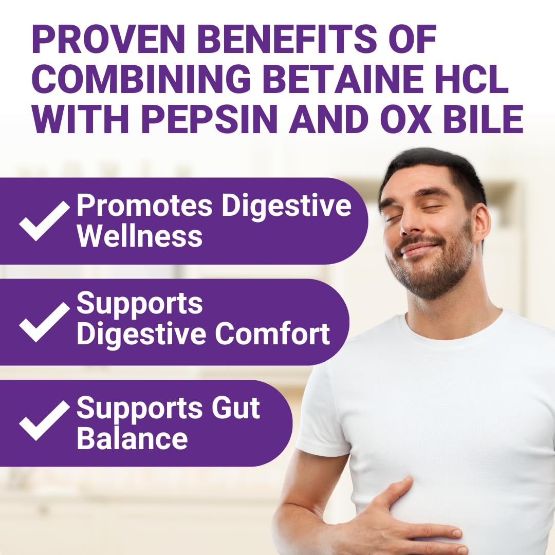 Digestive Enzymes with Ox Bile and Betaine HCl (100 Caps) Ox Bile Supplements for No Gallbladder with Papain & Pepsin A | Pancrease Cleanse & Detox - FENGGESTORE20