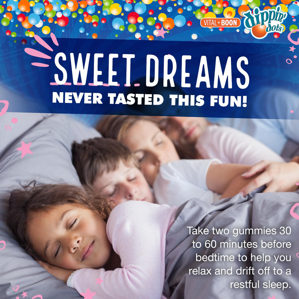Dippin Dots - Melatonin Gummies for Kids & Adults (60 Days Supply) Strawberry Sunset Creme Flavor | 2.5mg Per Kids Melatonin Supplement for Faster, - FENGGESTORE20