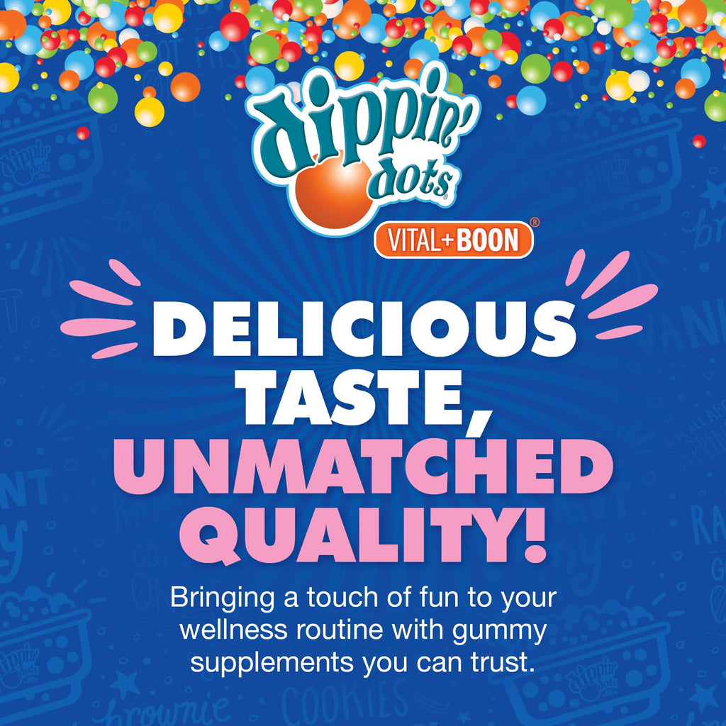Dippin Dots - Melatonin Gummies for Kids & Adults (60 Days Supply) Strawberry Sunset Creme Flavor | 2.5mg Per Kids Melatonin Supplement for Faster, - FENGGESTORE20