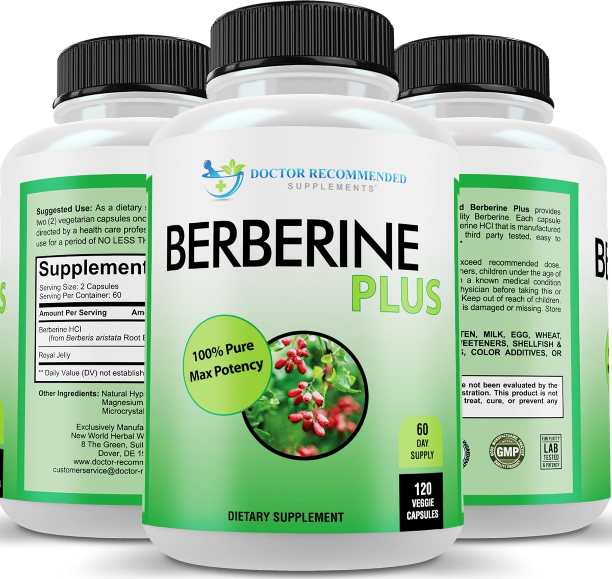 DOCTOR RECOMMENDED SUPPLEMENTS Plus 1200mg Per Serving - 120 Veggie Capsules with Royal Jelly - FENGGESTORE20