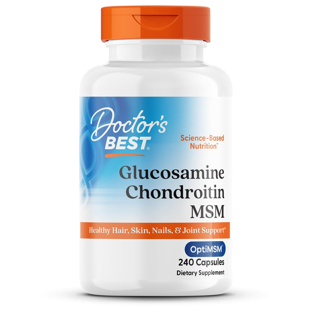 Doctor's BEST Glucosamine Chondroitin MSM - Joint Health Support Supplement for Women & Men, Nutritional Support for Joint Strength, Hair, Skin, & Nails - FENGGESTORE20