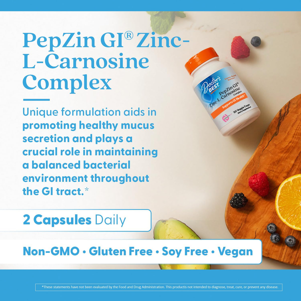 Doctor's Best PepZin GI, Zinc-L-Carnosine Complex for Men & Women - Zinc Carnosine Supplement Caps for Gut Health, Digestive Support, & Stomach Comfort - FENGGESTORE20
