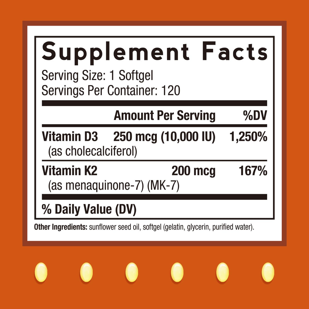 Doctor's Recipes Vitamin D3 K2, 10,000 IU, 200 mcg, MK-7, Strong Bone Density, Teeth, Immune, Heart Support, Energy, Calcium Absorption, - FENGGESTORE20