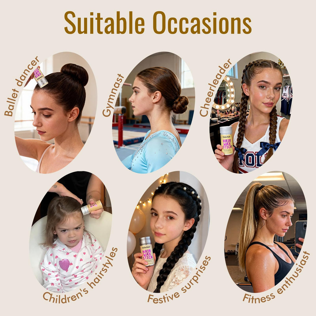 Dolahair Hair Wax Stick - Flyaway Control and Styling Pomade for Kids, Women, and Men - Slick Back Hair Bun Maker and Hair Accessorie for Teen Girls (1 Pack of Wax) - FENGGESTORE20