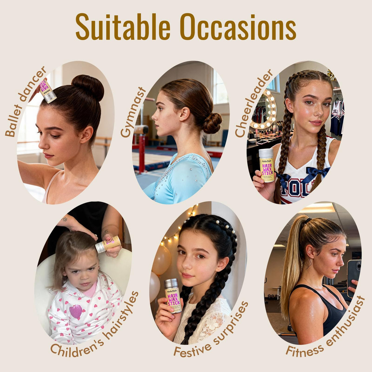 Dolahair Hair Wax Stick - Flyaway Control and Styling Pomade for Kids, Women, and Men - Slick Back Hair Bun Maker and Hair Accessorie for Teen Girls (1 Pack of Wax) - FENGGESTORE20