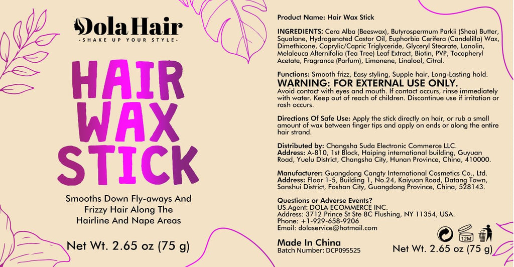 Dolahair Hair Wax Stick - Flyaway Control and Styling Pomade for Kids, Women, and Men - Slick Back Hair Bun Maker and Hair Accessorie for Teen Girls (1 Pack of Wax) - FENGGESTORE20