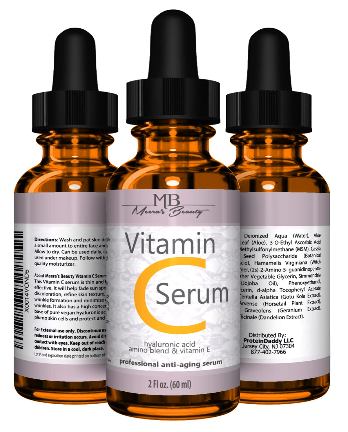 DOUBLE SIZED (2 oz) PURE VITAMIN C SERUM FOR FACE With Hyaluronic Acid - Anti Wrinkle, Anti Aging, Dark Circles, Age Spots, Vitamin C, Pore Cleanser - FENGGESTORE20