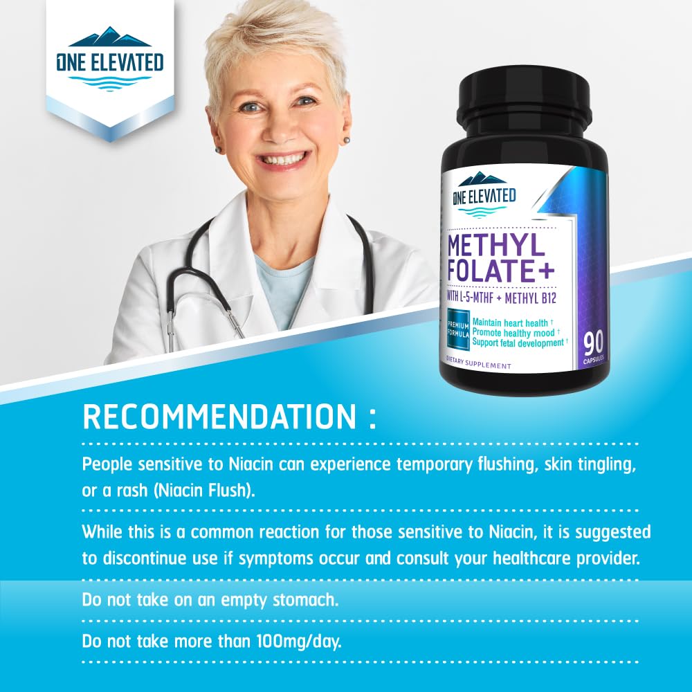 Double Strength & Most Bioactive Methyl Folate! Uniquely Formulated with Highest Pharmaceutical Grade Methylcobalamin (B12), Niacin, B1, B2 B6. Works Synergistically for Max Results-3 Month Supply - FENGGESTORE20