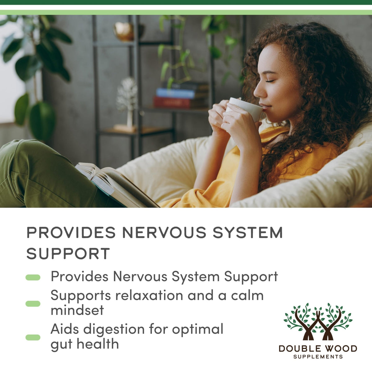 Double Wood Supplements Organic Lemon Balm Tincture - for Digestion & Relaxation 590mg - 2FL OZ, 120 Servings - FENGGESTORE20