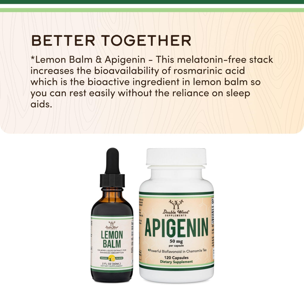 Double Wood Supplements Organic Lemon Balm Tincture - for Digestion & Relaxation 590mg - 2FL OZ, 120 Servings - FENGGESTORE20