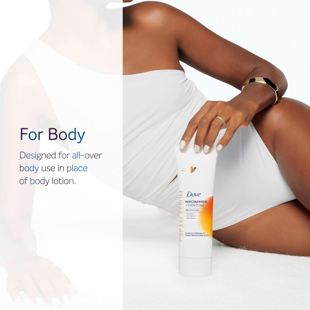 Dove Body Cream Serum Niacinamide + Even Tone for Dark Spots and Uneven Tone with Vitamin C, Pro-Retinol and Shea Butter Lotion, 8 oz - FENGGESTORE20