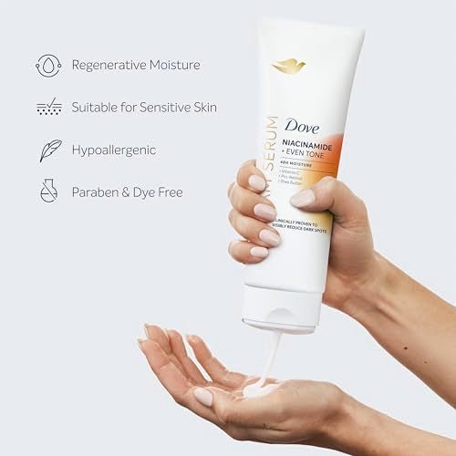 Dove Body Cream Serum Niacinamide + Even Tone for Dark Spots and Uneven Tone with Vitamin C, Pro-Retinol and Shea Butter Lotion, 8 oz - FENGGESTORE20