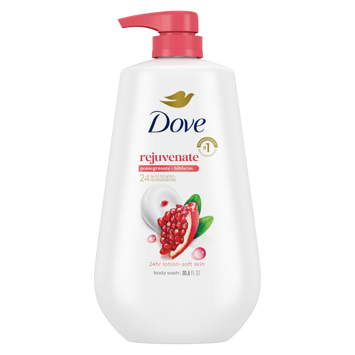 Dove Body Wash with Pump Rejuvenate Pomegranate & Hibiscus for 24hr Lotion-Soft Skin Moisturizing Skin Cleanser - FENGGESTORE20