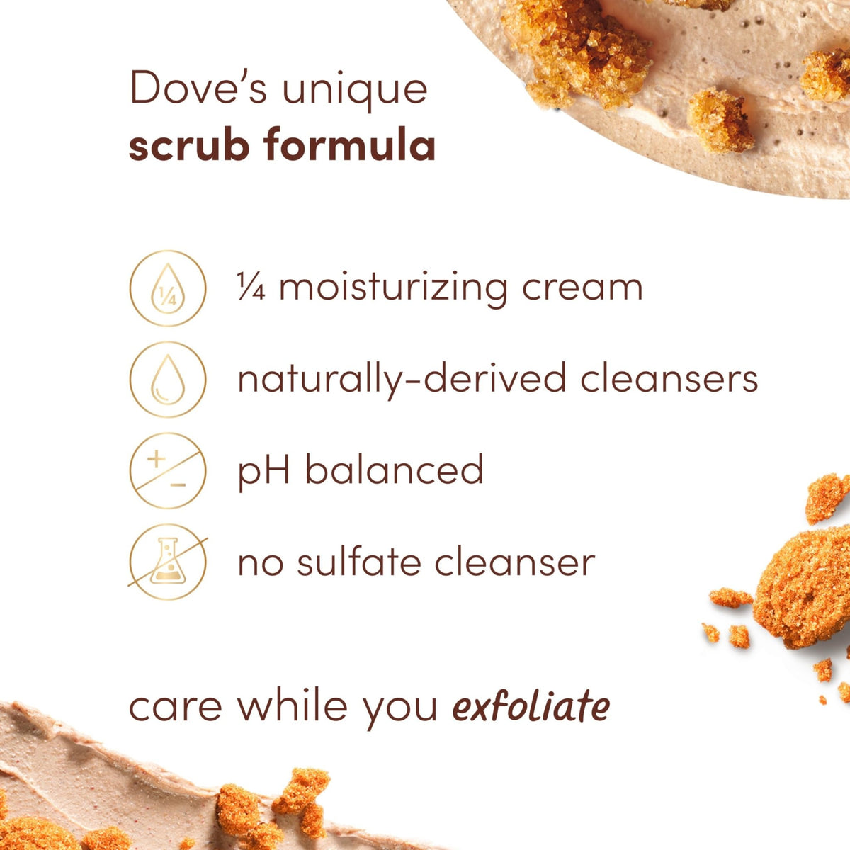 Dove Brown Sugar and Coconut Butter Body Scrub Exfoliates and Deeply Nourishes for Smooth, Radiant Skin 15 oz - FENGGESTORE20