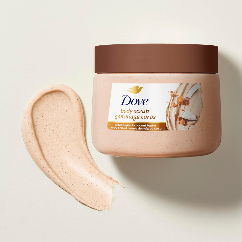 Dove Brown Sugar and Coconut Butter Body Scrub Exfoliates and Deeply Nourishes for Smooth, Radiant Skin 15 oz - FENGGESTORE20