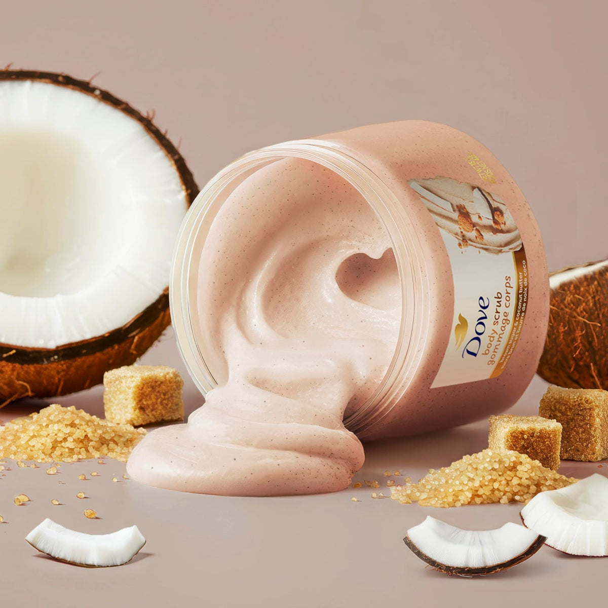 Dove Brown Sugar and Coconut Butter Body Scrub Exfoliates and Deeply Nourishes for Smooth, Radiant Skin 15 oz - FENGGESTORE20
