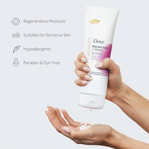 Dove Cream Serum Pro-Retinol + Firming for Elasticity and Firmness, with Collagen Peptides, Niacinamide and Antioxidants Lotion, 8 oz - FENGGESTORE20