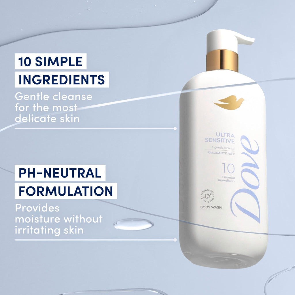 Dove Serum Body Wash Ultra Gentle hydrating cleanse with only 10 essential ingredients 18.5 Fl Oz - FENGGESTORE20
