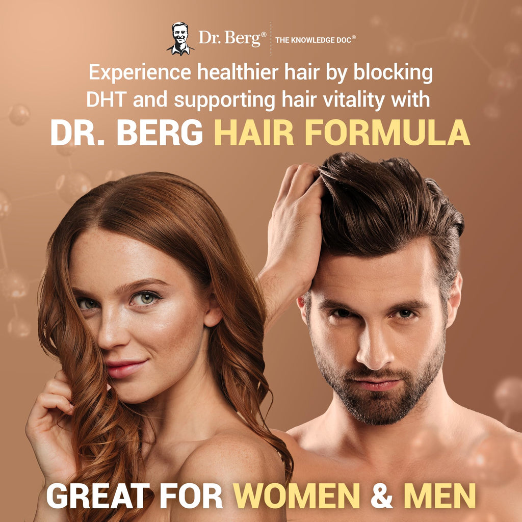 Dr. Berg All-in-One Vitamins for Hair, Skin, & Nails - Advanced Formula with Biotin, Saw Palmetto, DHT Blocker, & Trace Minerals - 90 Veg Capsules - FENGGESTORE20