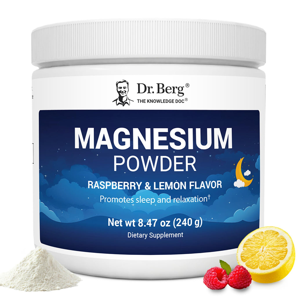 Dr. Berg Magnesium Glycinate Powder for Sleep, Relaxation, & Stress Relief - Now Includes Vitamin D3 & Zinc - Delicious Raspberry & Lemon Flavor (50 Servings) Magnesium Powder - Magnesium Drink Powder - FENGGESTORE20