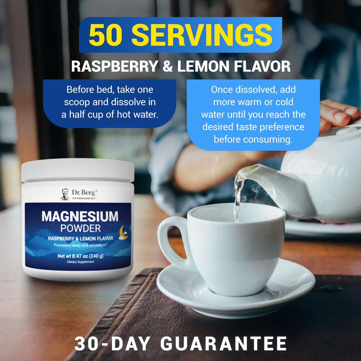 Dr. Berg Magnesium Glycinate Powder for Sleep, Relaxation, & Stress Relief - Now Includes Vitamin D3 & Zinc - Delicious Raspberry & Lemon Flavor (50 Servings) Magnesium Powder - Magnesium Drink Powder - FENGGESTORE20
