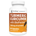 Dr. Berg (Only 2 Per Day) Turmeric Supplement with Black Pepper (BioPerine) - 1350 mg Turmeric Curcumin Supplement with 95% Curcuminoids – Turmeric Curcumin with Black Pepper – 60 Turmeric Capsules - FENGGESTORE20