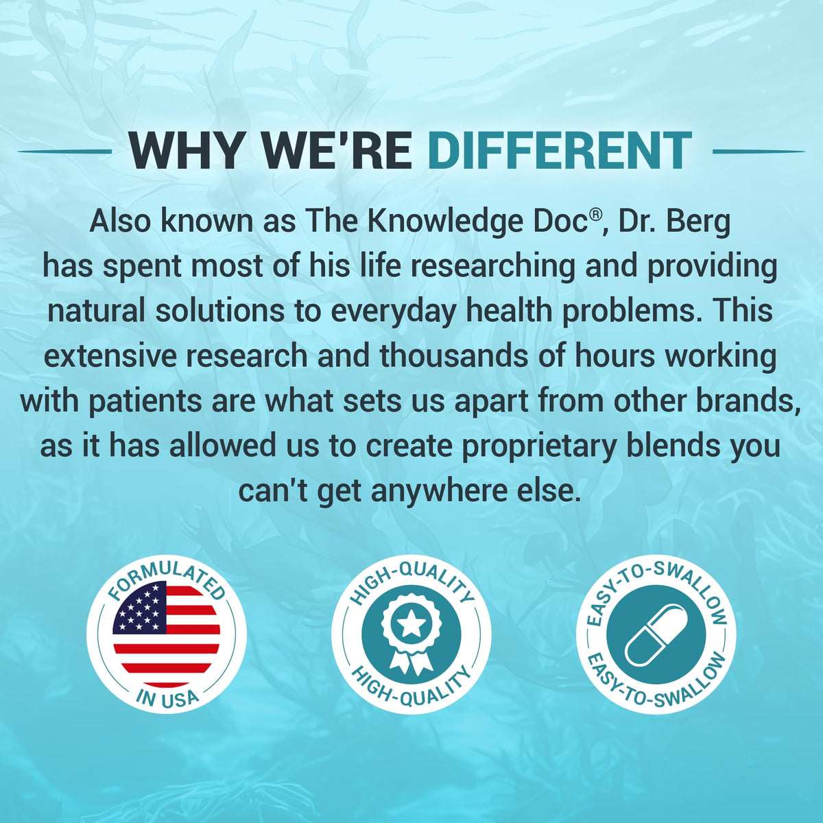 Dr. Berg Sea Kelp Enhanced Iodine - 200 mcg of Premium Iodine - Seaweed Blend Includes Klamath Blue-Green Algae & Sea Kelp - 90 Capsules - FENGGESTORE20