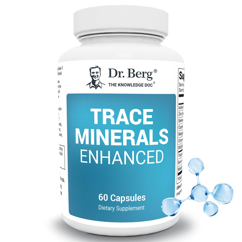 Dr. Berg Trace Minerals Enhanced Complex - Complete with 70+ Minerals Including 10 mg of Zinc - Dietary Supplement - 60 Capsules - FENGGESTORE20