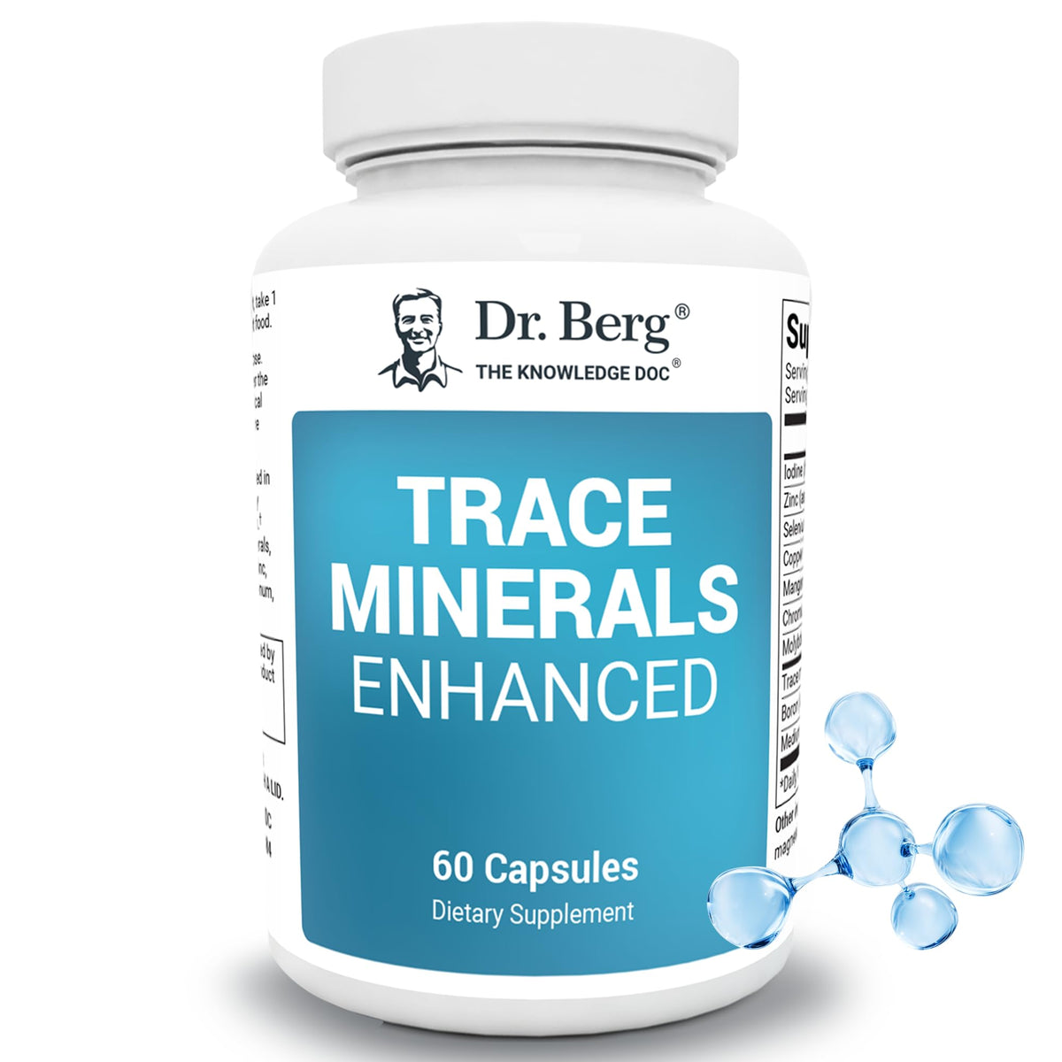 Dr. Berg Trace Minerals Enhanced Complex - Complete with 70+ Minerals Including 10 mg of Zinc - Dietary Supplement - 60 Capsules - FENGGESTORE20