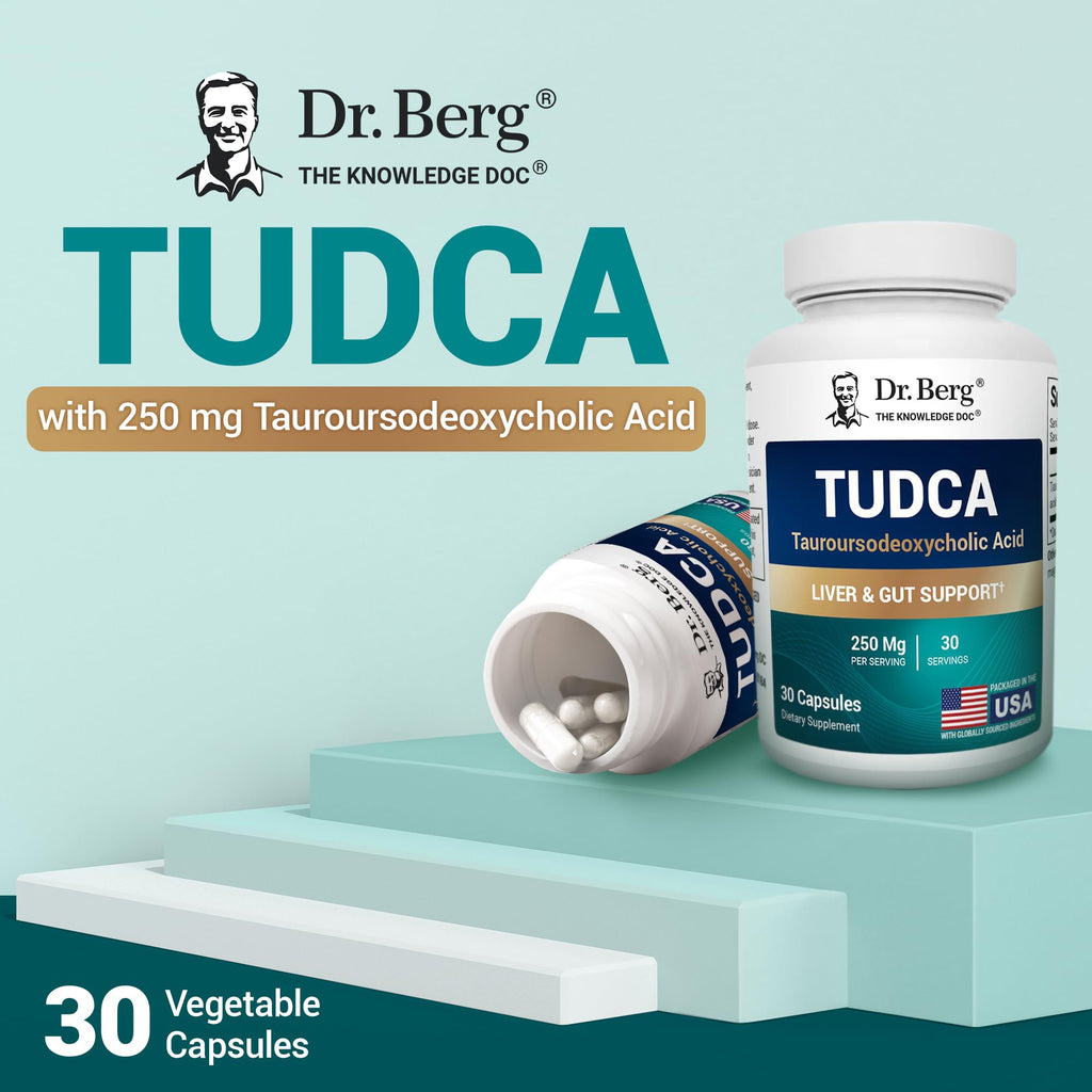 Dr. Berg TUDCA Supplement (Tauroursodeoxycholic Acid) - Powerful Formula for Liver Health, Bile Flow, Gallbladder Support, and Digestive Health* - 30 Capsules - FENGGESTORE20
