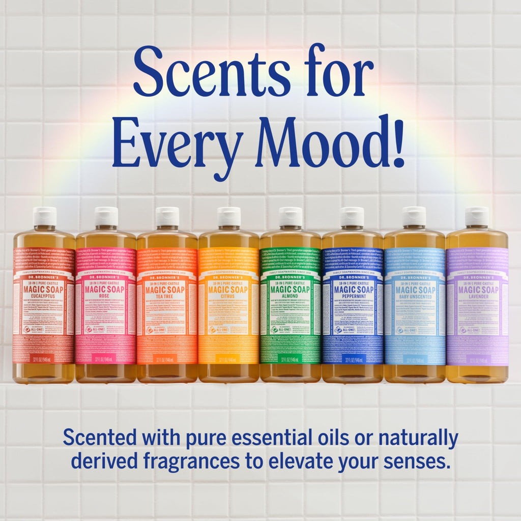 Dr. Bronner's Pure-Castile Magic Liquid Soap - Made with Regenerative Organic Certified Oils- 18-in-1 Uses for Face - FENGGESTORE20