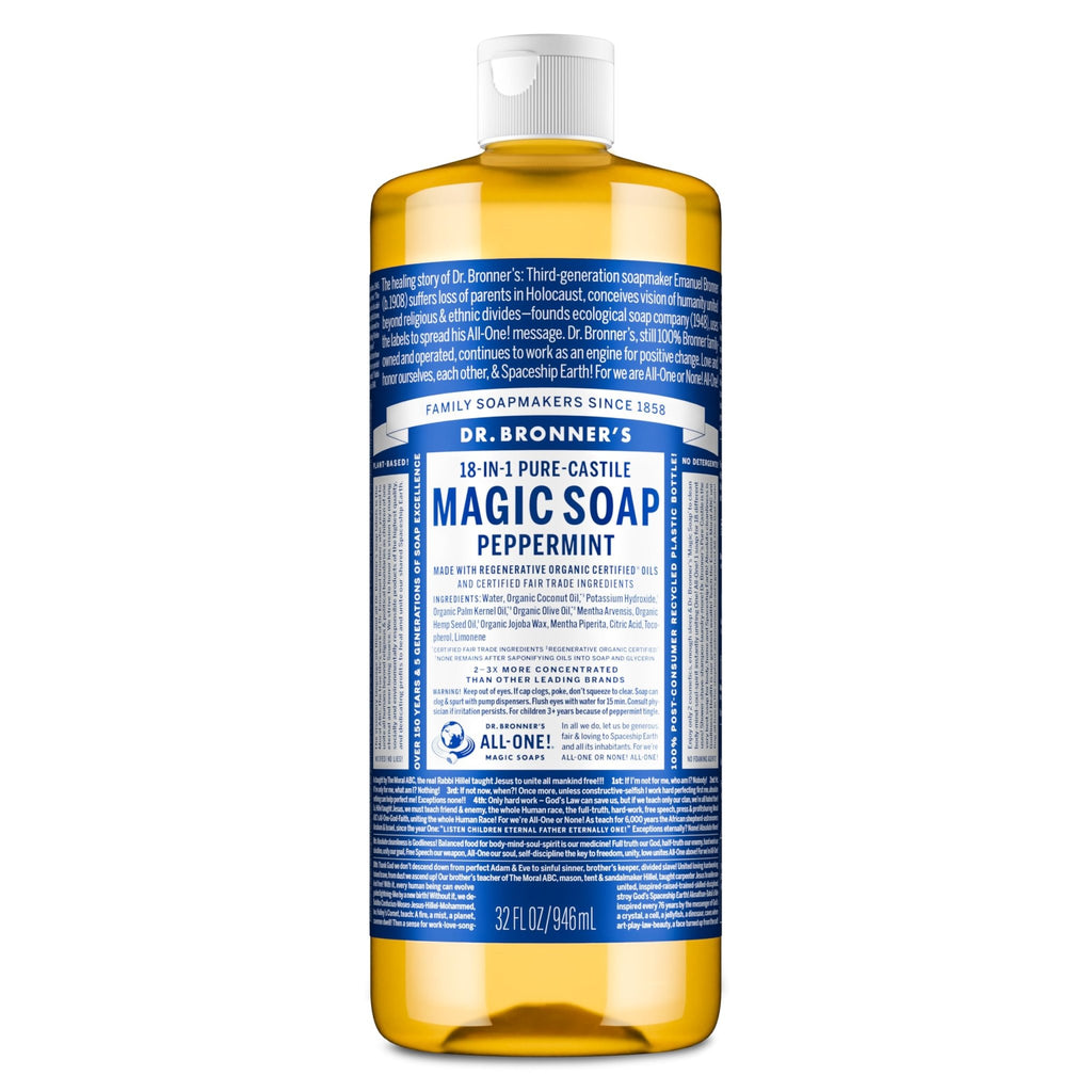 Dr. Bronner's Pure-Castile Magic Liquid Soap - Made with Regenerative Organic Certified Oils- 18-in-1 Uses for Face - FENGGESTORE20