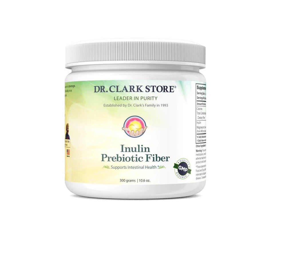 Dr. Clark Inulin Powder (FOS) – Prebiotic Soluble Fiber for Gut Health, 300g – Supports Digestive Health & Regularity - FENGGESTORE20