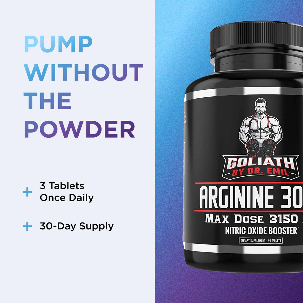 Dr. Emil - L Arginine (3150mg) Highest Capsule Dose - Nitric Oxide Supplement for Vascularity, Endurance and Heart Health - FENGGESTORE20