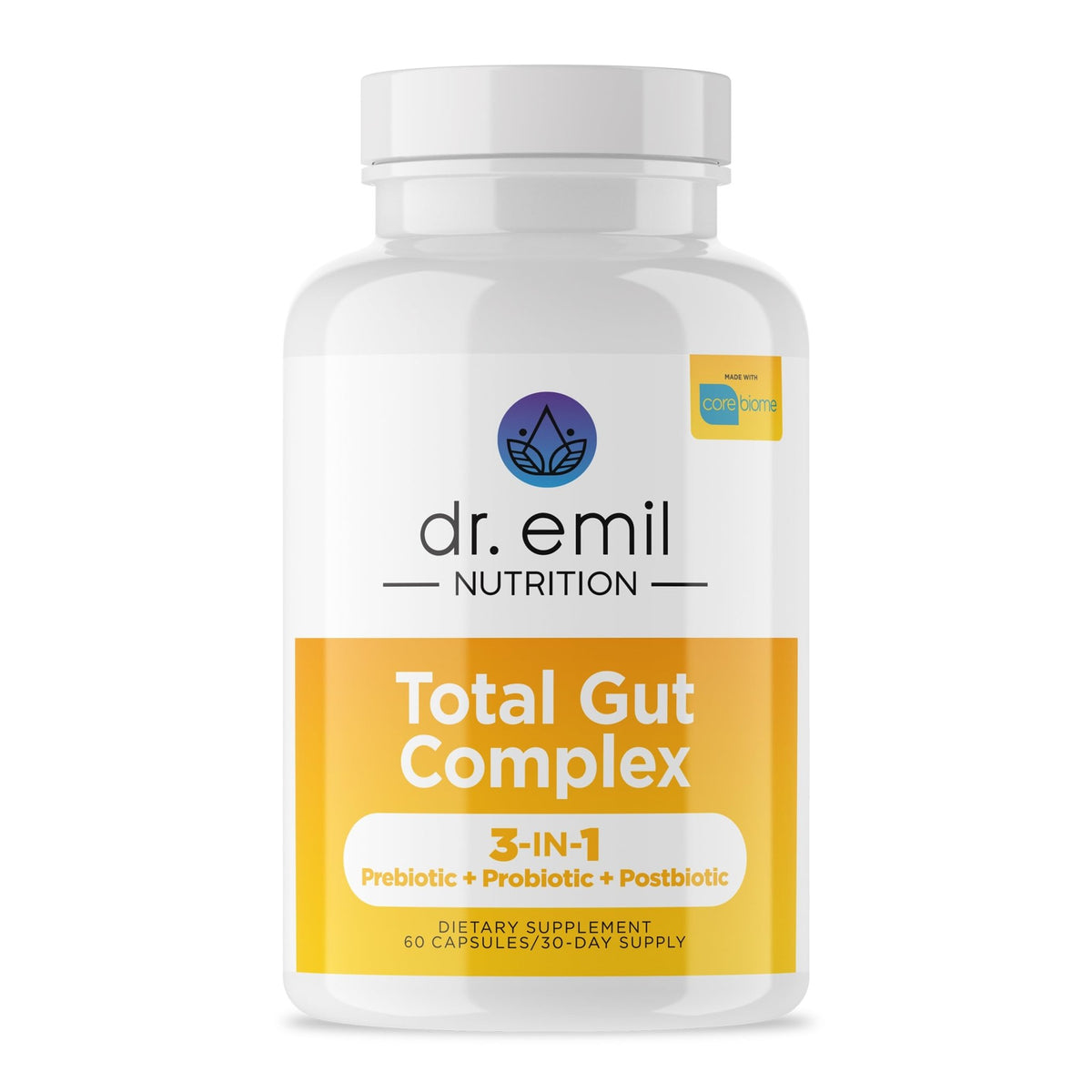 DR. EMIL NUTRITION Total Gut Health Complex - Prebiotic, Probiotic & Postbiotic Supplement - Supports Digestive Health, Bloating & Gut Balance - FENGGESTORE20