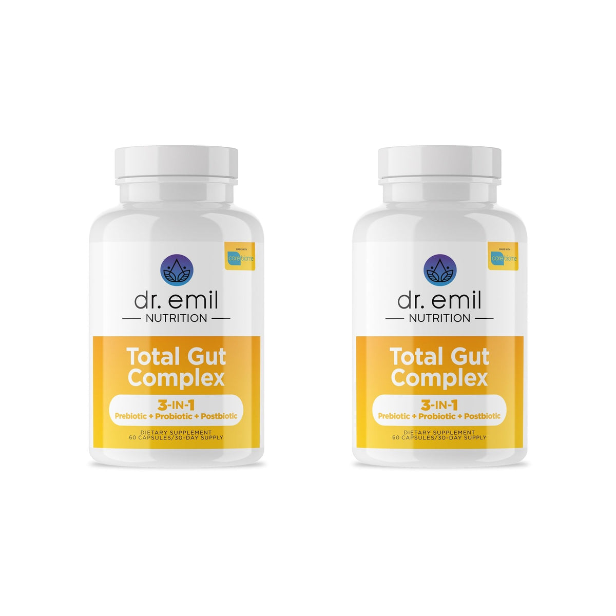 DR. EMIL NUTRITION Women & Men Total Gut Health Complex | Prebiotic + Probiotic + Postbiotic Gut Health Supplements - FENGGESTORE20